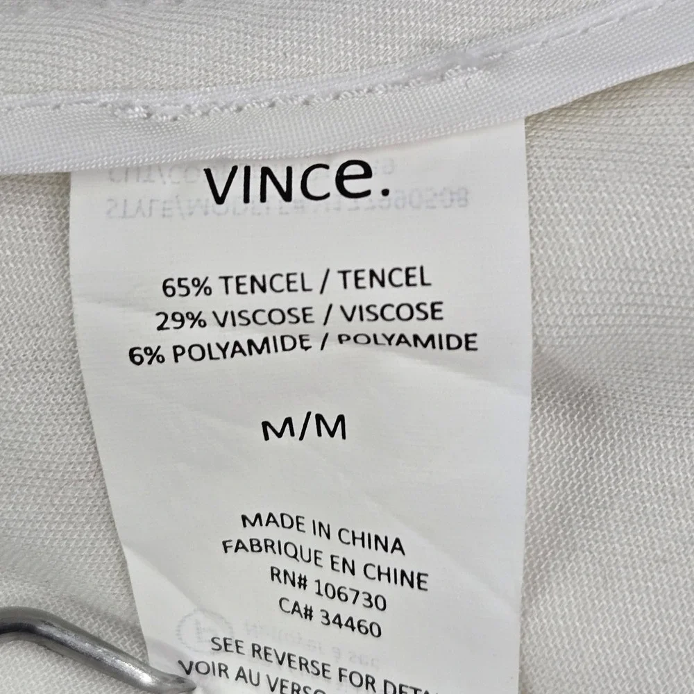 Vince Women Jacket M White Anorak Utility Snap‎ Button Zipper